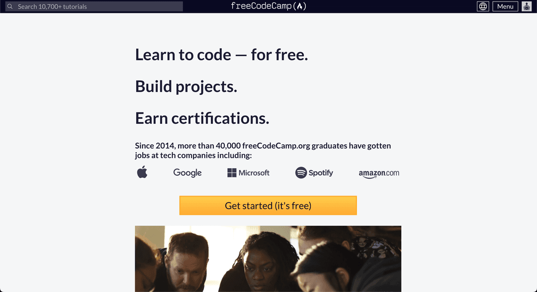 FreeCodeCamp website