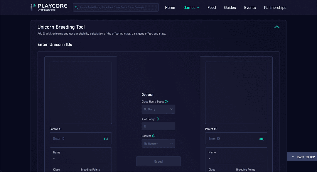 BreederDAO Crypto Unicorn Tool